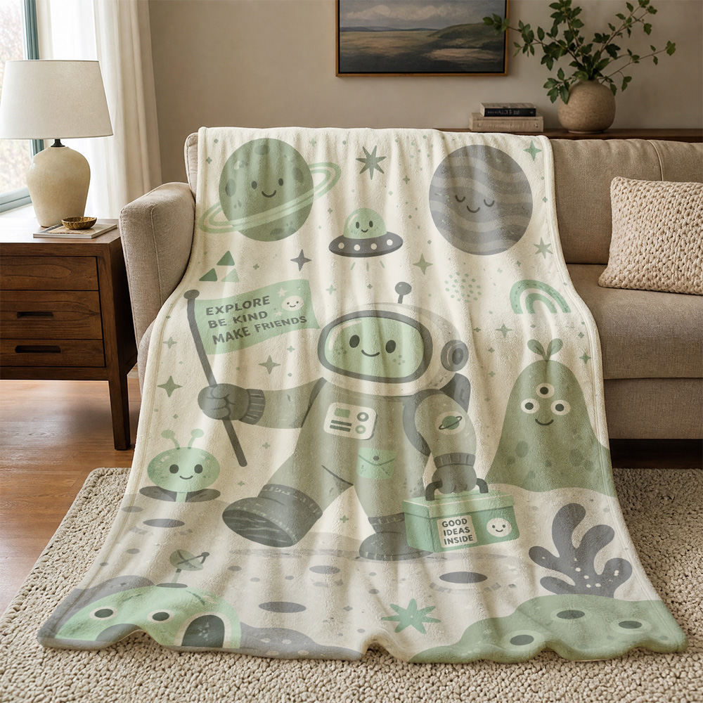 Cute Boho Alien Planets Throw  - Baby Nursery In Hospital ulasan dan harga