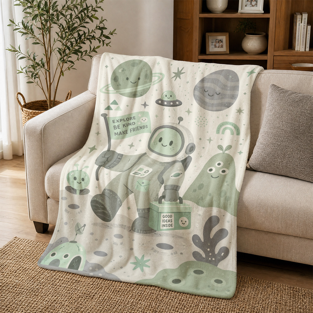 Cute Boho Alien Planets Throw  - Baby Nursery In Hospital ulasan dan harga