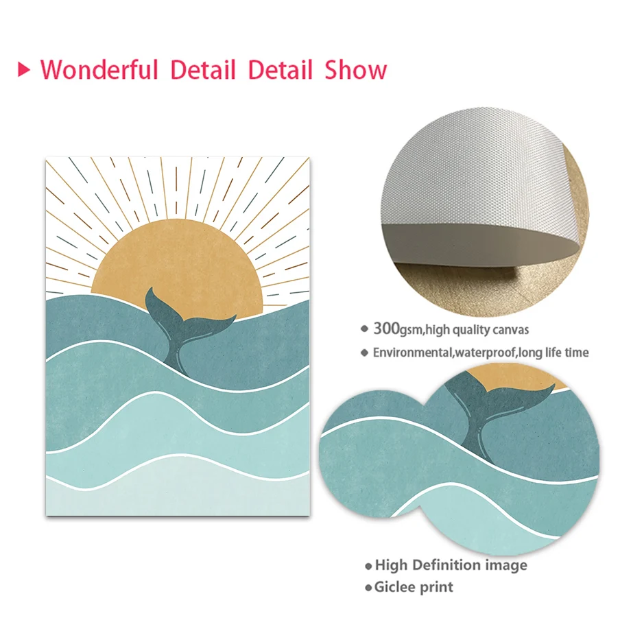 1pc frameless Fish Whale Seagu - Baby Nursery Quotes Wall Art ulasan dan harga