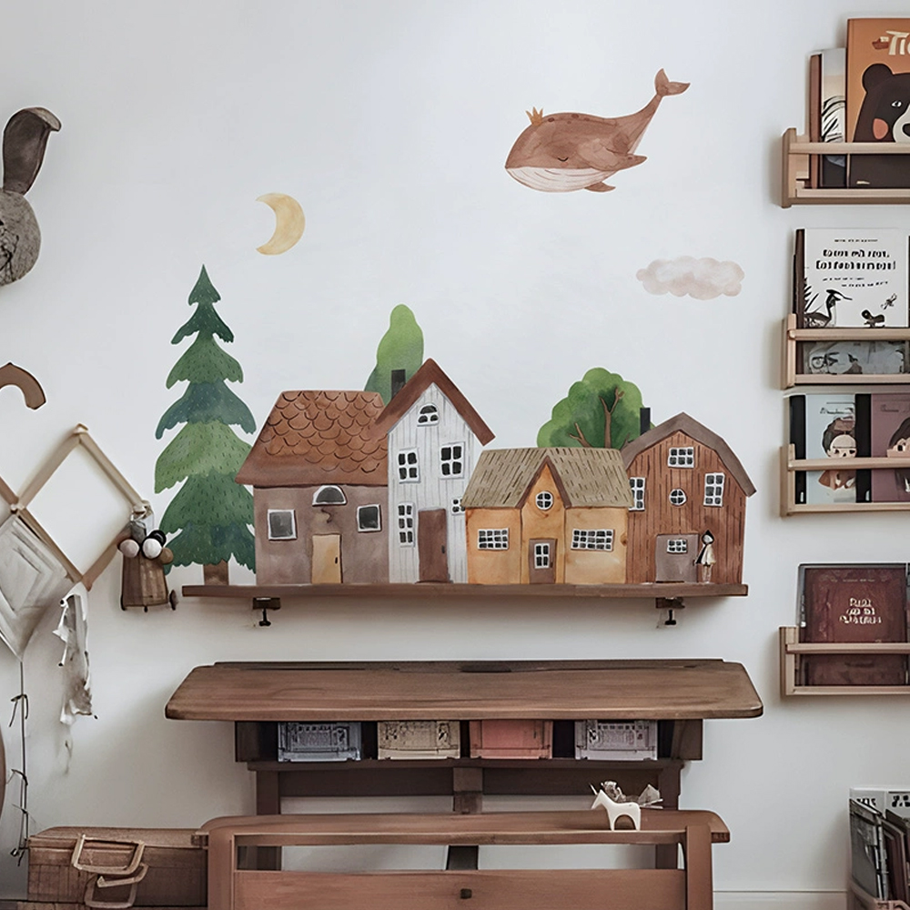 Fabric Cartoon Forest Vintage  - Baby Nursery Wall Art ulasan dan harga