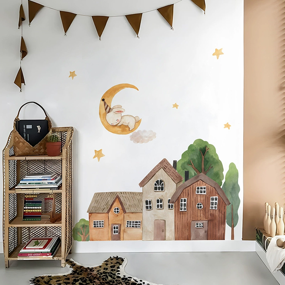 Fabric Cartoon Forest Vintage  - Baby Nursery Wall Art ulasan dan harga