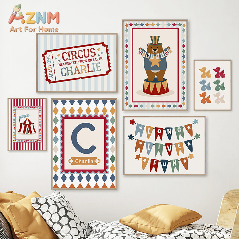 Circus Bear Magician Dog Quote - Baby Nursery Wall Art ulasan dan harga
