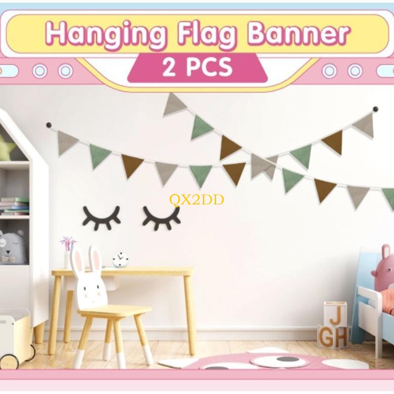 QX2D Soft Fabric Bunting Banne - Baby Nursery Gender Neutral ulasan dan harga
